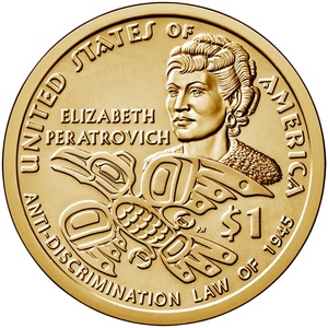 2020 1-dollar - P - Elizabeth Peratrovich - Anti-Discrimination Law Of 1945 reverse